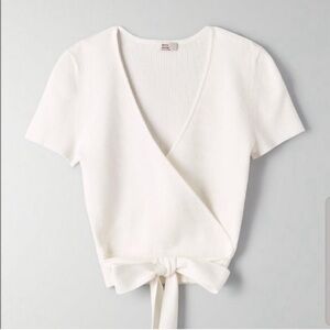 Little Moon knit wrap top xs birch